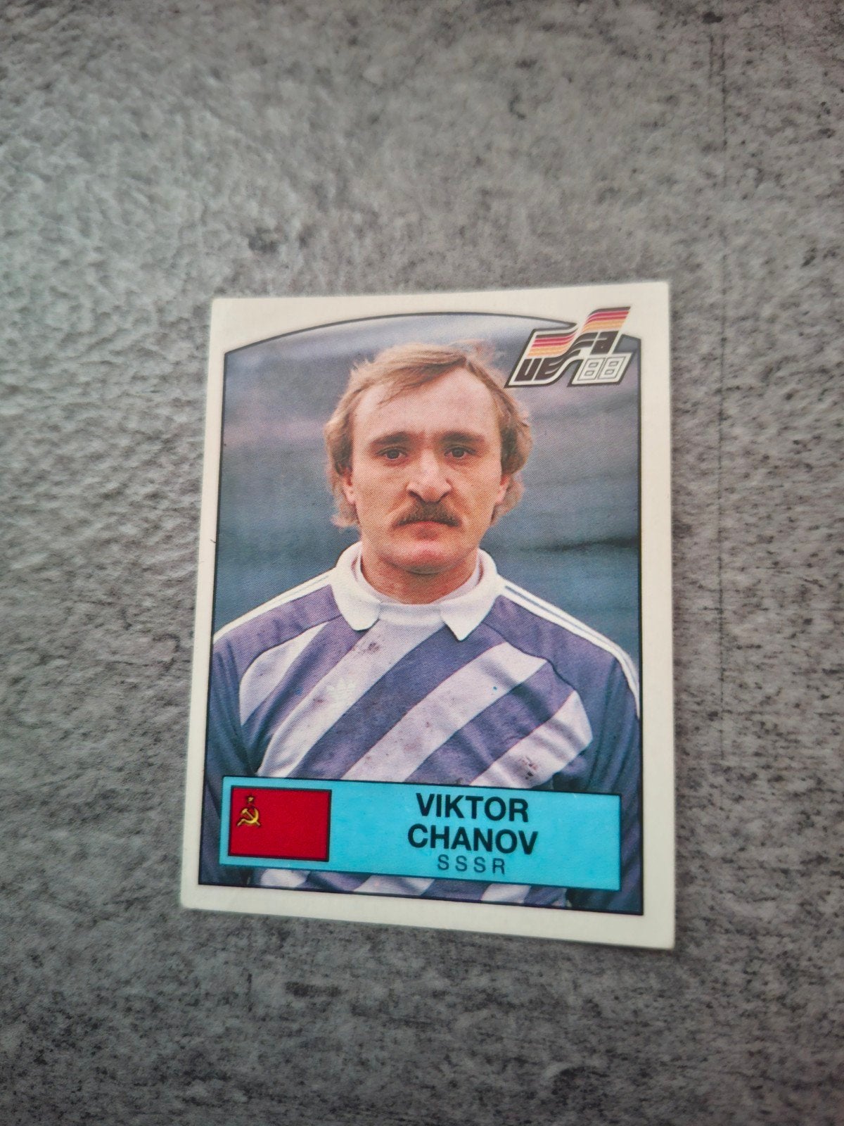 Panini sticker Euro 88 Duitsland. Viktor Chanov SSSR., Ophalen of Verzenden, Zo goed als nieuw, Sticker