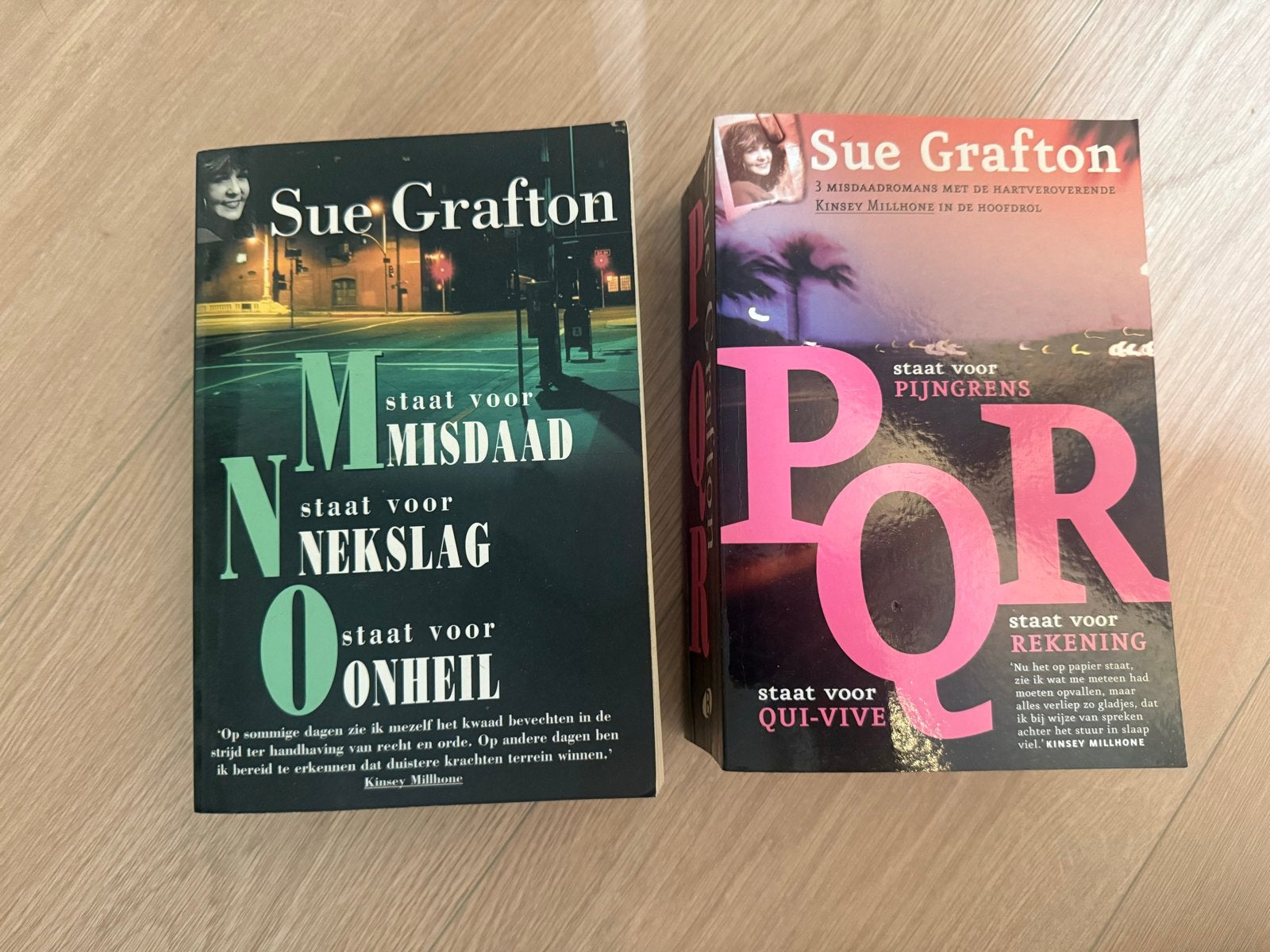 Sue Grafton - M, N, O en P, Q, R (2 boeken), Ophalen of Verzenden, Gelezen