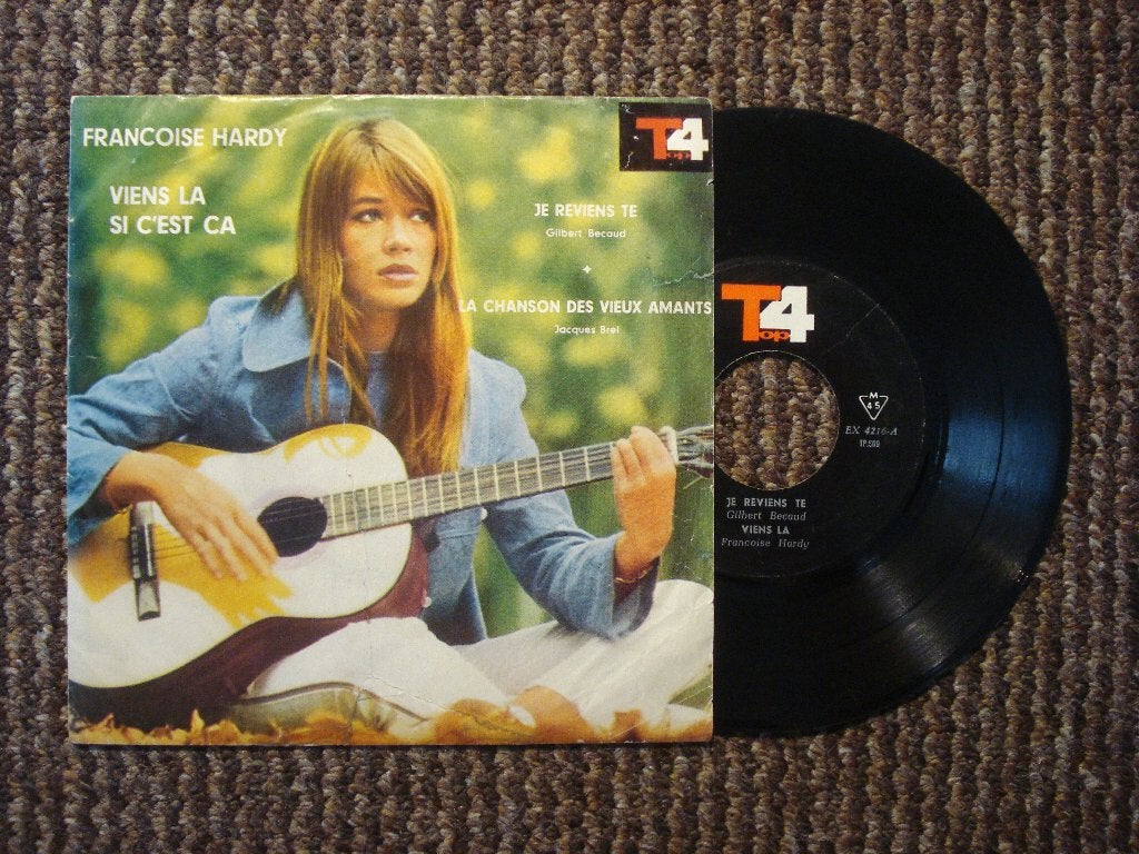 Françoise Hardy 7" Vinyl EP: ‘Viens la’ (Iran) Becaud Brel, Cd's en Dvd's, Gebruikt, 7 inch, Ophalen of Verzenden, EP