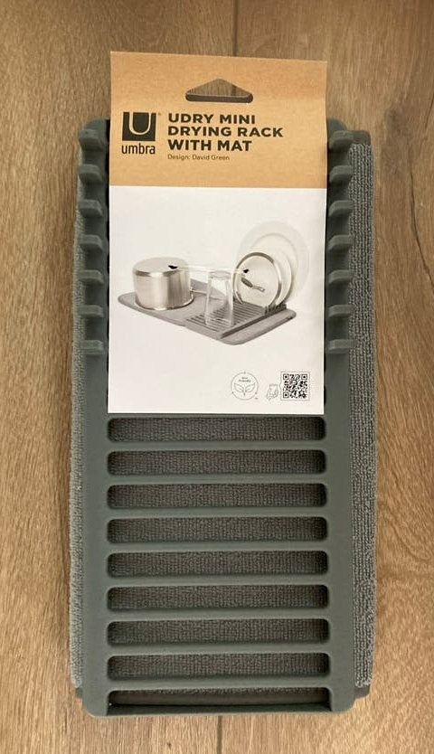 Umbra Udry Mini Droogrek met Mat - Grijs, Overige typen, Kunststof, Nieuw, Ophalen of Verzenden
