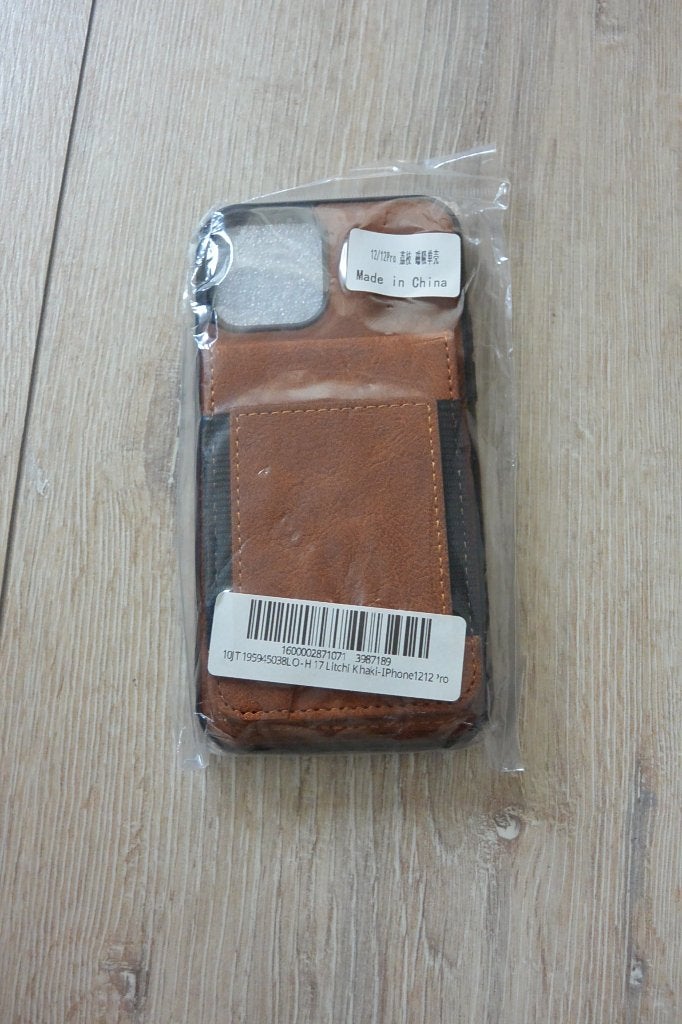 Leren hoesje met pasjeshouder voor iPhone 12 Pro, Telecommunicatie, Pasjeshouder, Verzenden, Overige merken, Bruin