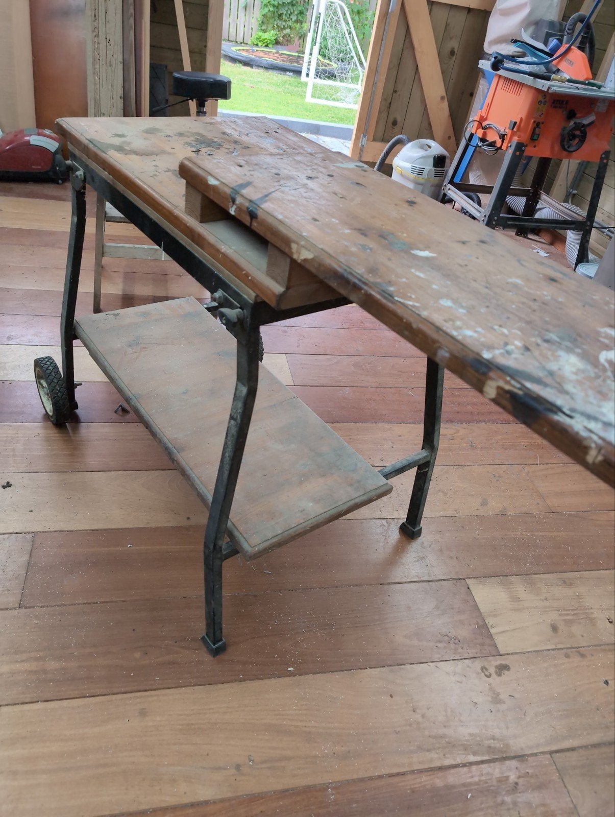 Zaagtafel / Werkbank op wielen, opvouwbaar, Ophalen