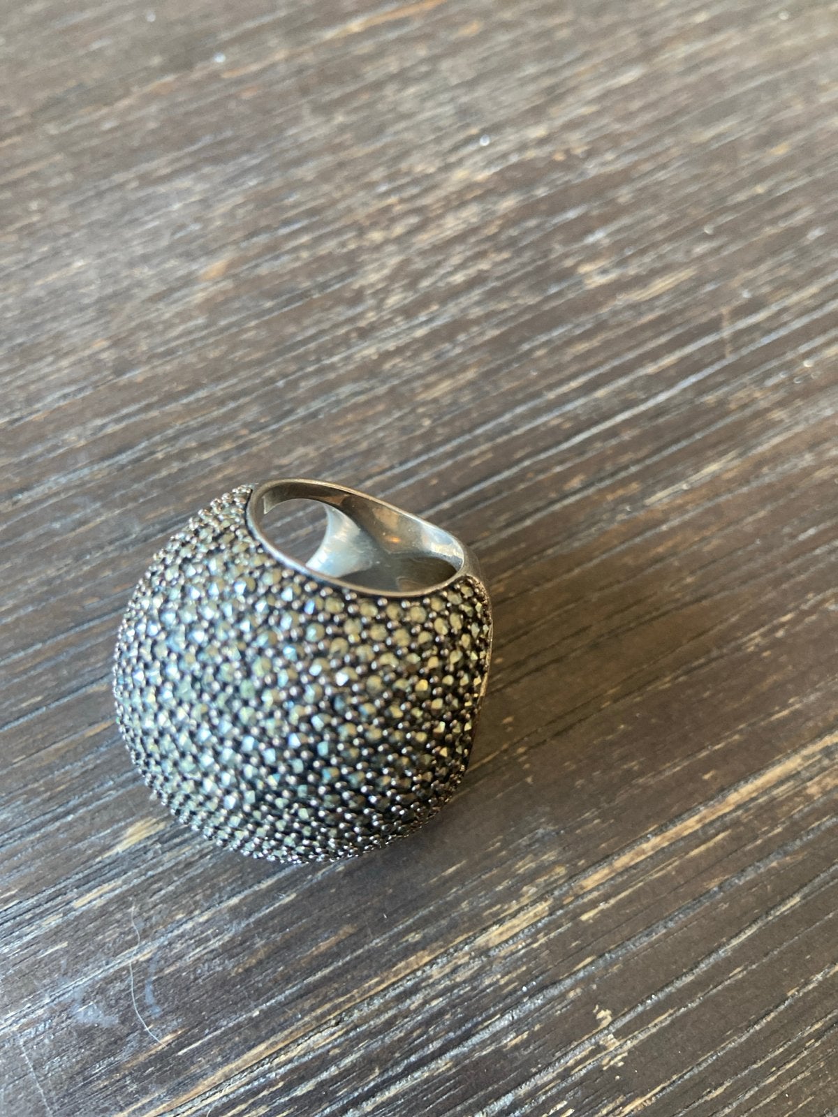 Zilveren ring met strass steentjes, Ophalen of Verzenden, Zo goed als nieuw, Dame, Zilver