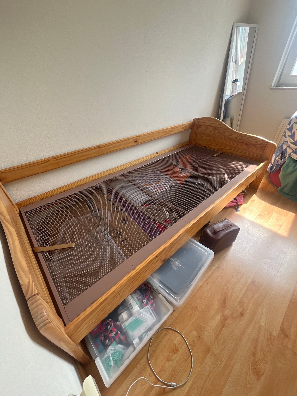 Eenpersoonsbed met Auping spiraalbodem, Huis en Inrichting, Ophalen, Gebruikt, 90 cm, Eenpersoons