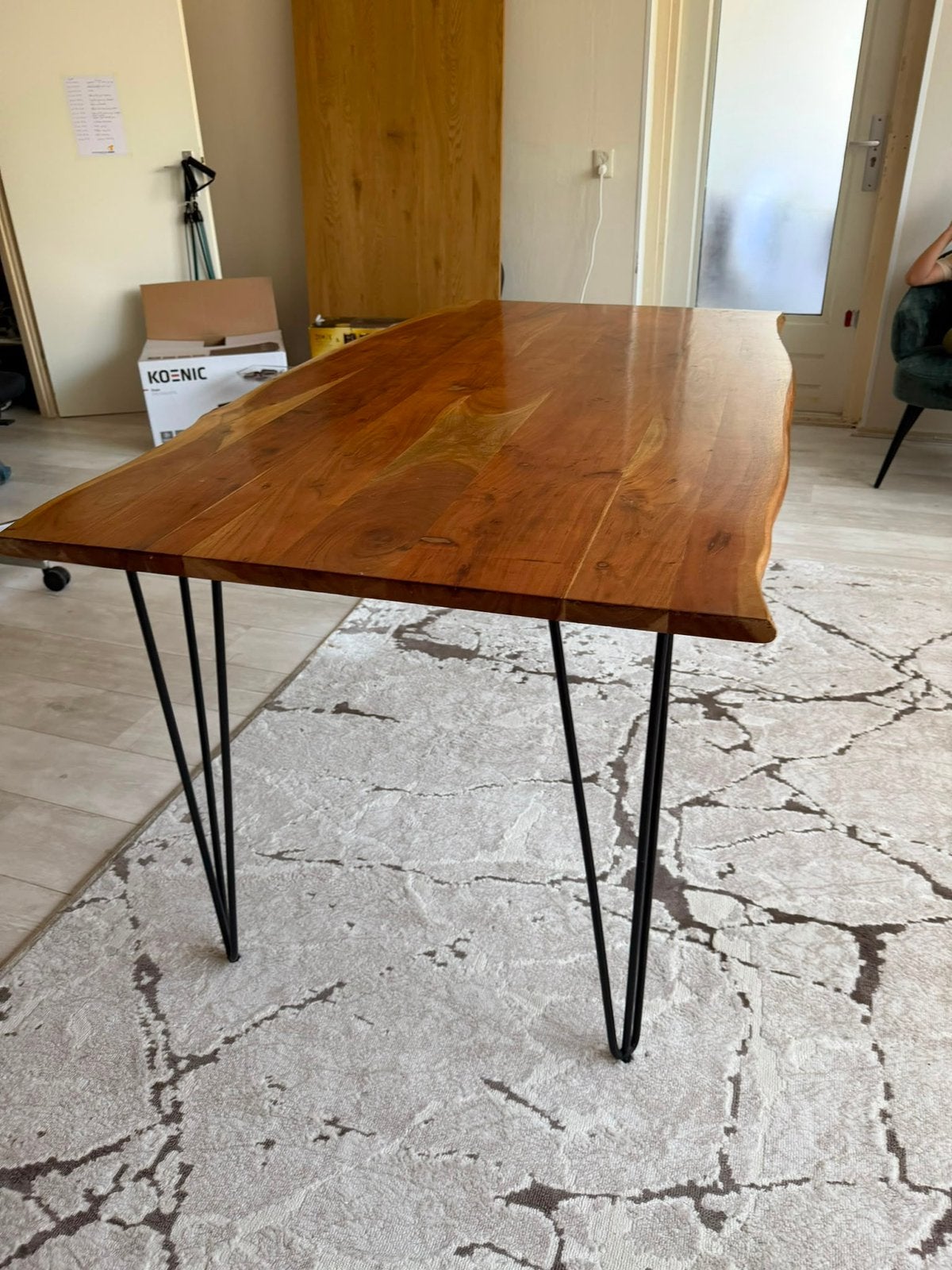 Mooi tafel 160/90, Ophalen, Minder dan 50 cm, Zo goed als nieuw, 150 tot 200 cm