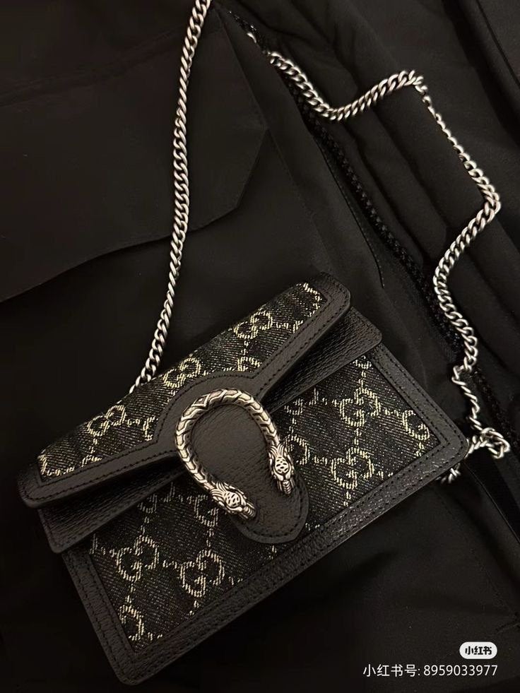 Gucci Dionysus schoudertasje met ketting, Ophalen of Verzenden, Zo goed als nieuw, Zwart, Schoudertasje
