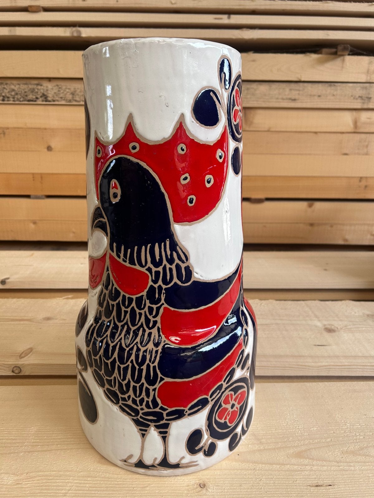 italiaans design vaas art haan kip vintage West Germany, Ophalen