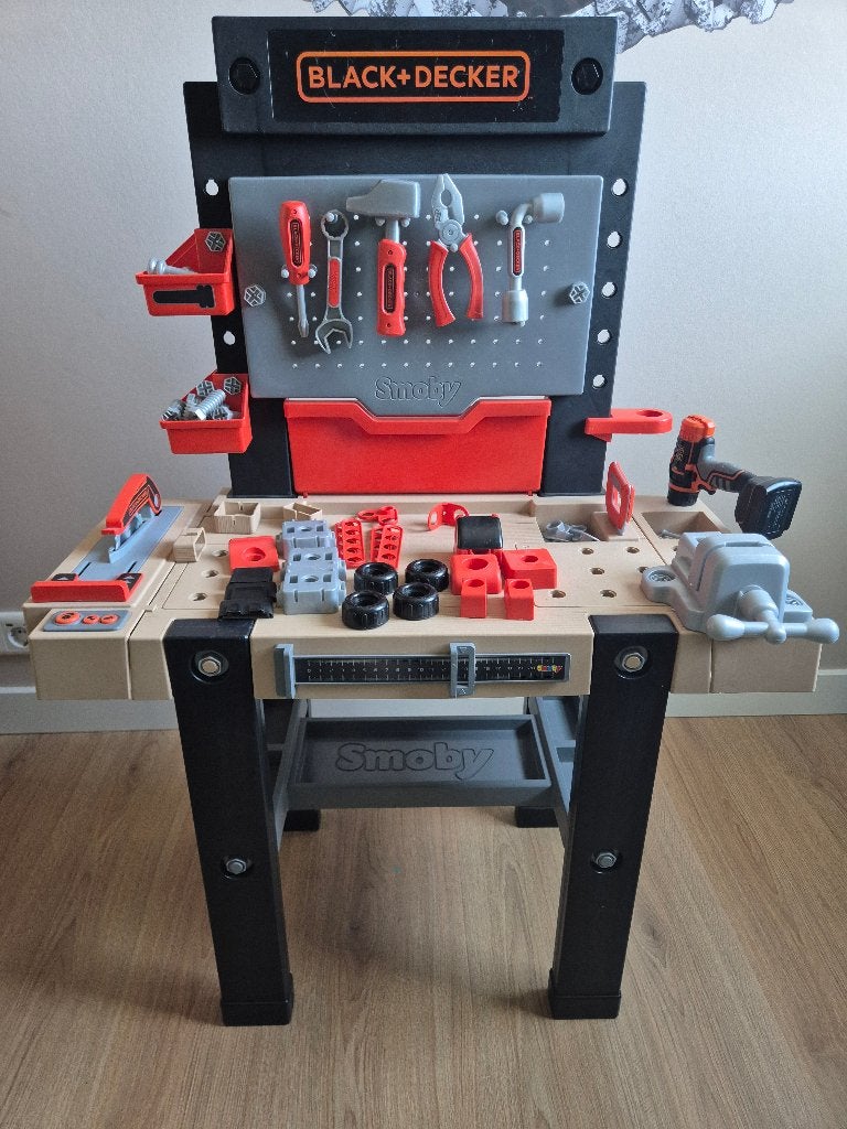 Black + Decker Smoby werkbank met accessoires, Ophalen, Zo goed als nieuw