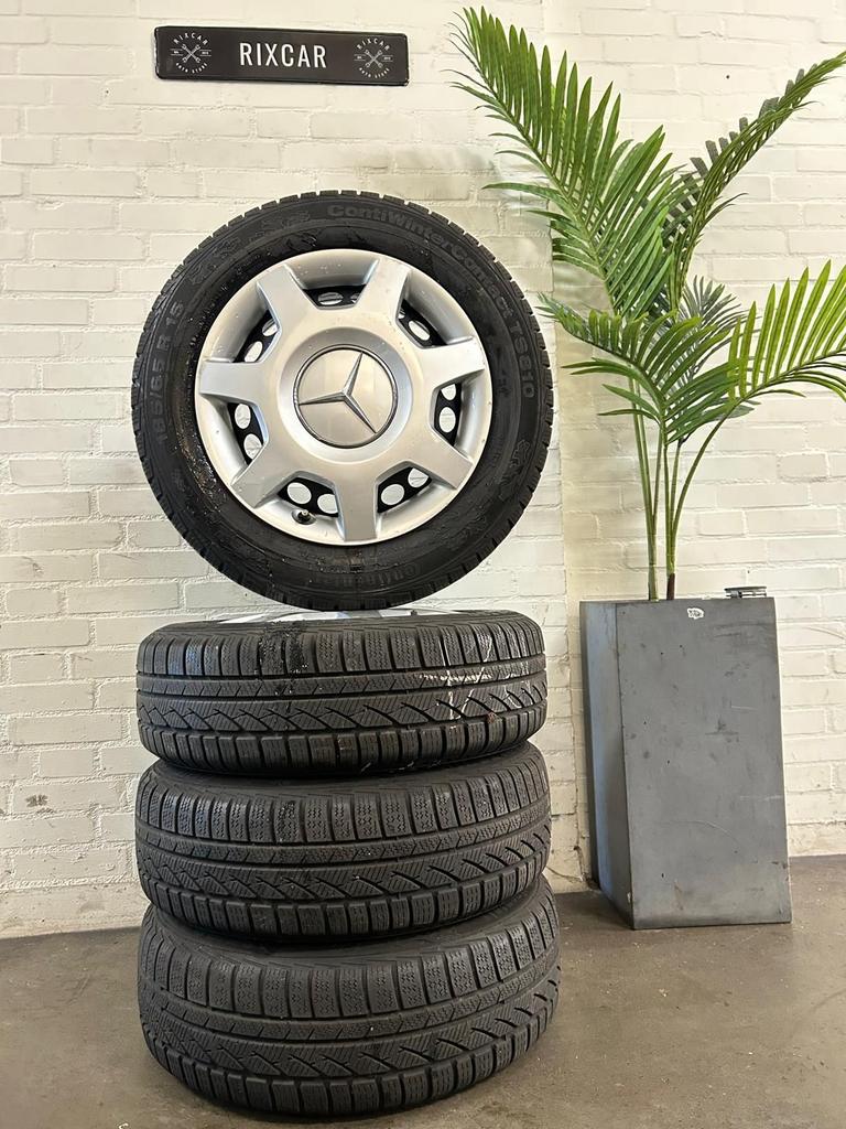 Originele Mercedes stalen winterset A-Klasse + Continental W, Ophalen, Gebruikt, -, -