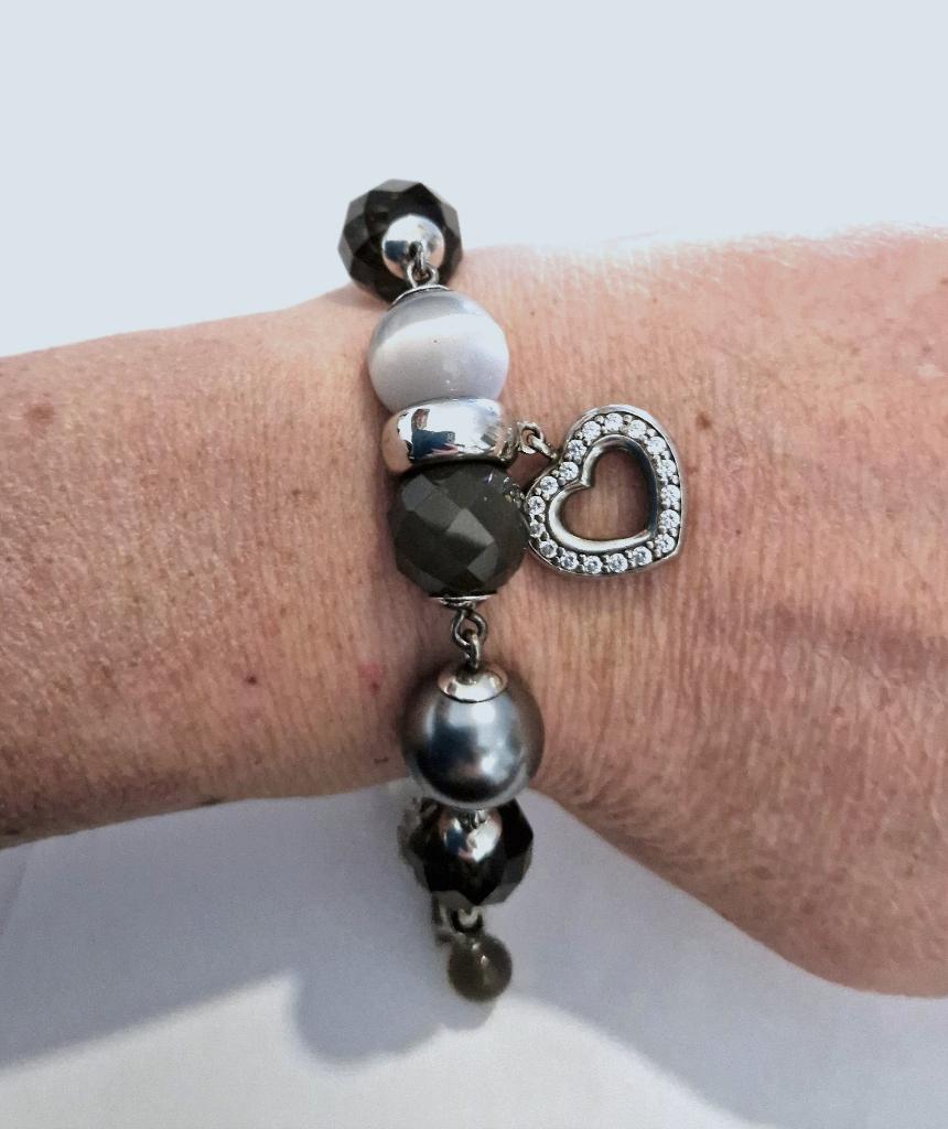 Prachtige TI SENTO zilveren (925) armband met diverse BEDELS, Ophalen, Zo goed als nieuw, Met bedels of kralen, Zilver