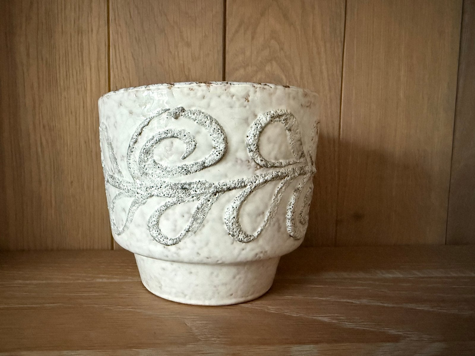 Vintage West Germany Strehla bloempot, Rond, Ophalen of Verzenden, Zo goed als nieuw, Balkon