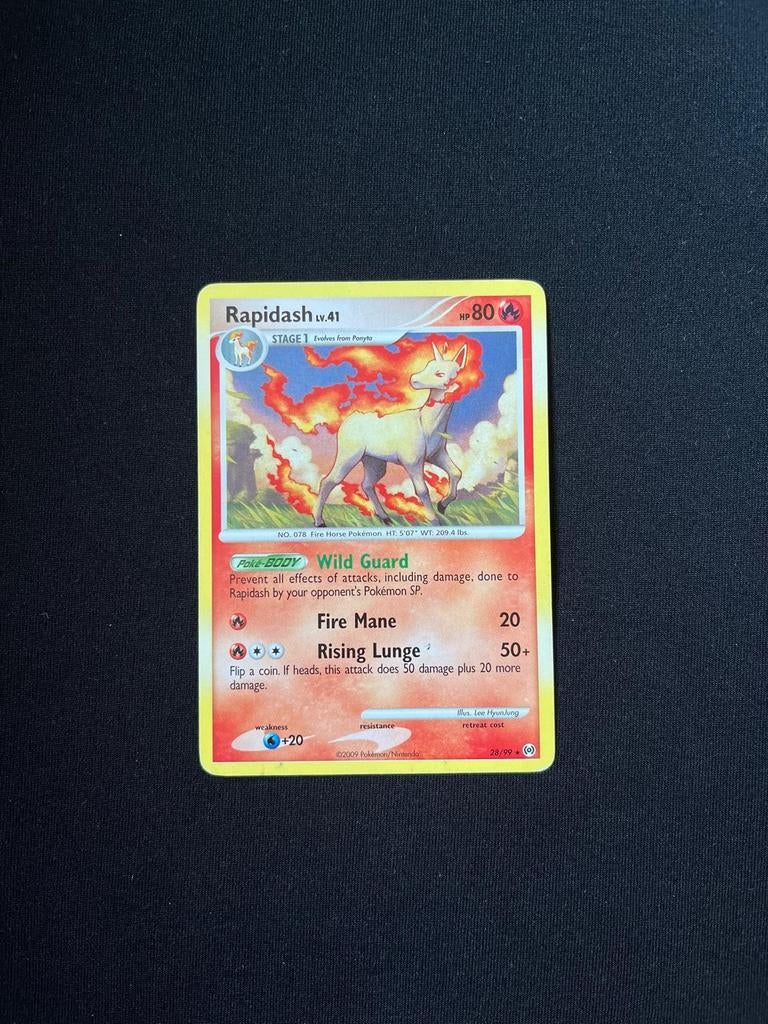 Pokémon kaart Rapidash 28/99, Ophalen of Verzenden, Zo goed als nieuw, Losse kaart
