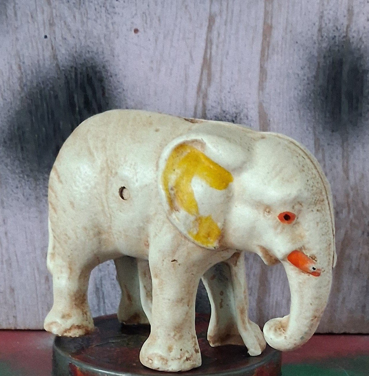Spaarpot. Olifant. Gietijzer. Vintage.  12/8 cm., Verzamelen, Ophalen, Zo goed als nieuw, Metaal of Blik, Dier