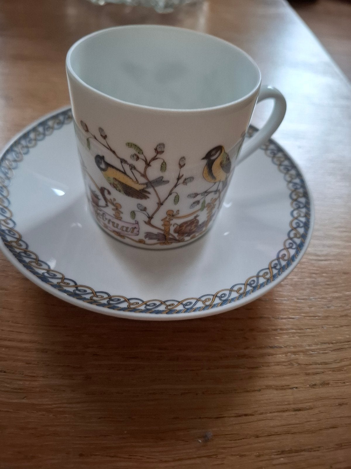Hutschenreuther Kop & Schotel Maand Februari - Vogels, Ophalen of Verzenden