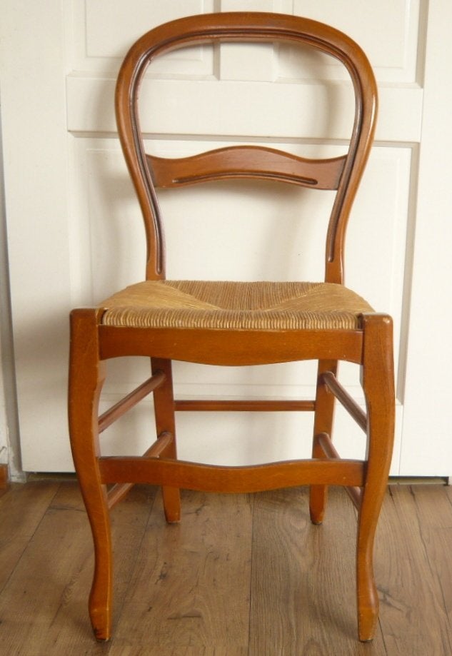 6 antieke stoeltjes met biezen zittingen, Ophalen, Gebruikt, Bruin, Vijf, Zes of meer stoelen