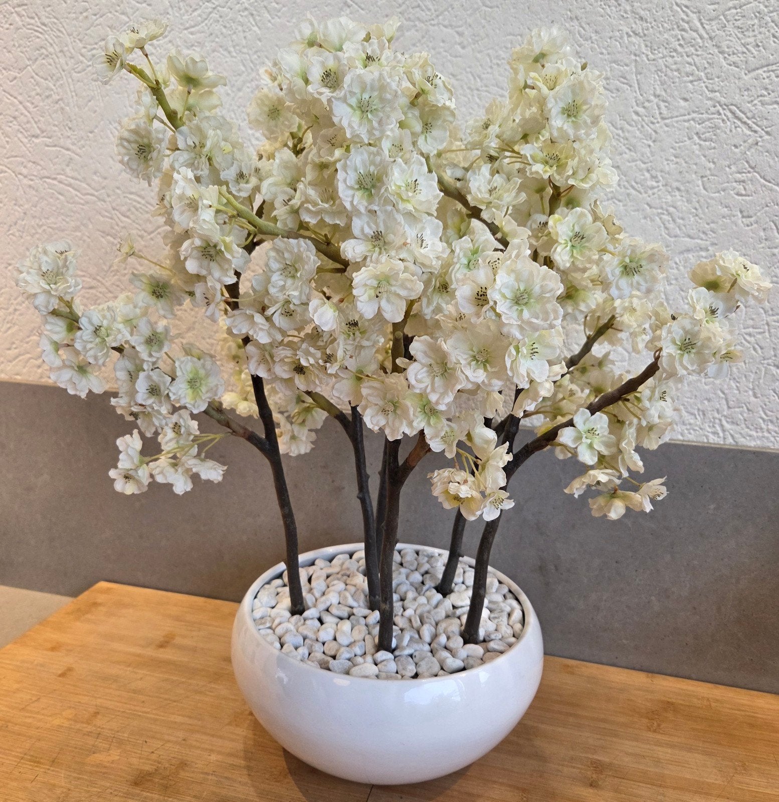 Mooie zware kwaliteit bloesems in vaas bloempot, Ophalen, Binnen, 60 cm, Zo goed als nieuw