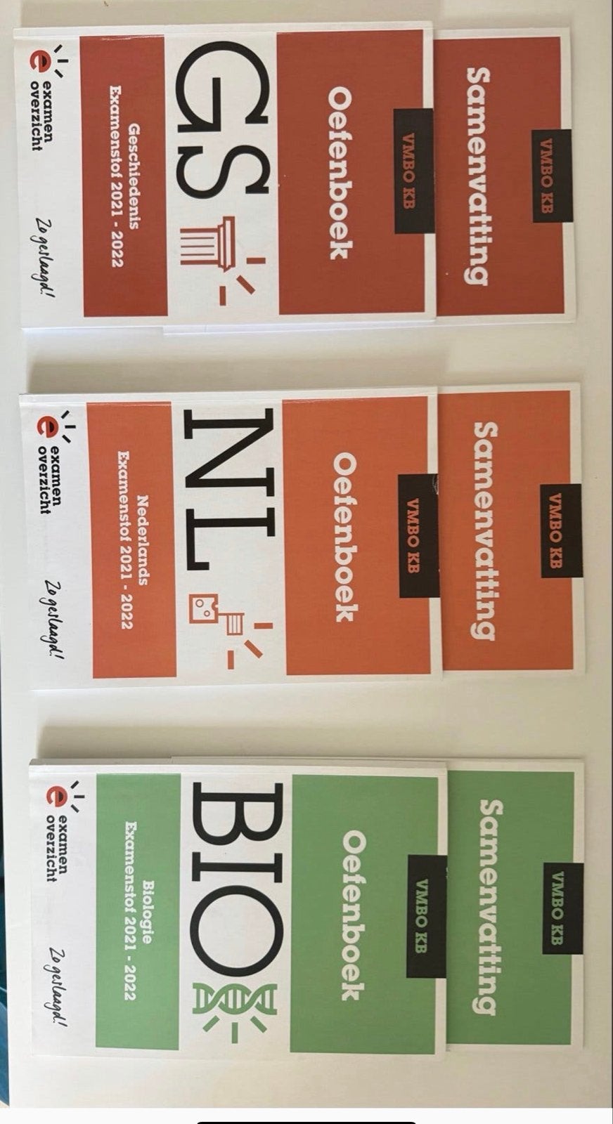 Examenoverzicht VMBO KB: Geschiedenis, Nederlands, Biologie, Ophalen of Verzenden, Zo goed als nieuw, VMBO, Geschiedenis
