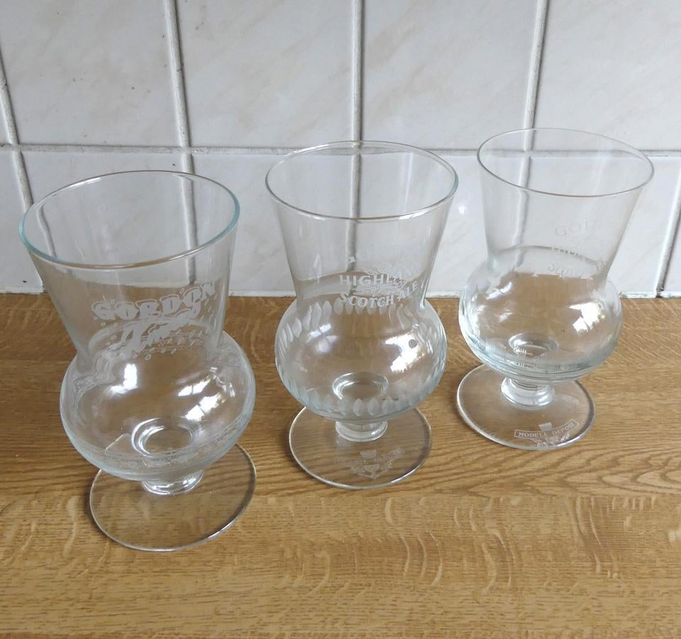 Gordon Highland Scotch Ale bierglas 3x Schotse bierglazen, Verzamelen, Biermerken, Ophalen of Verzenden, Zo goed als nieuw, Glas of Glazen