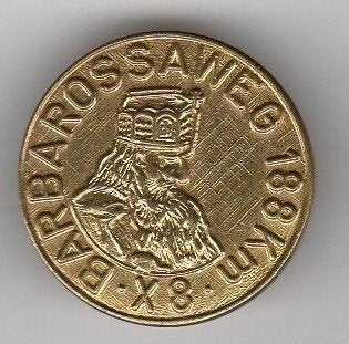 Speldje BROCHE BARBAROSSAWEG X8 188 KM NOORD HESSEN (A6), Verzamelen, Ophalen of Verzenden, Gebruikt, Overige onderwerpen