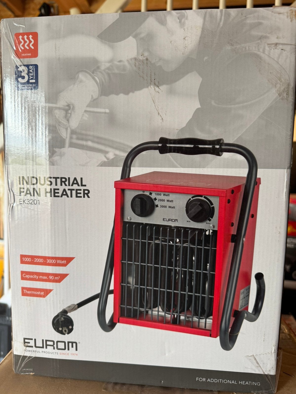 EUROM EK 3201, bouwkachel, 30 tot 80 cm, Minder dan 60 cm, Ophalen of Verzenden, 800 watt of meer