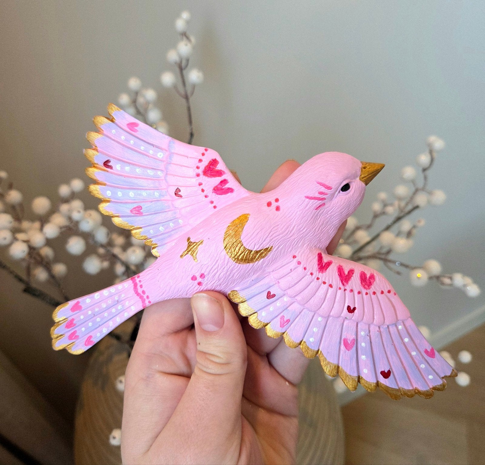 wanddecoratie boho roze zwaluw, Ophalen of Verzenden, Nieuw