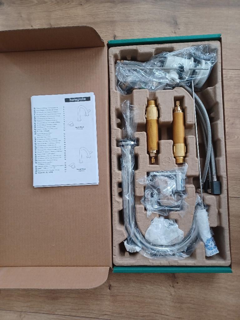 Wastafel mengkraan hansgrohe 3 gats nieuw, Ophalen, Nieuw, Chroom, Kraan