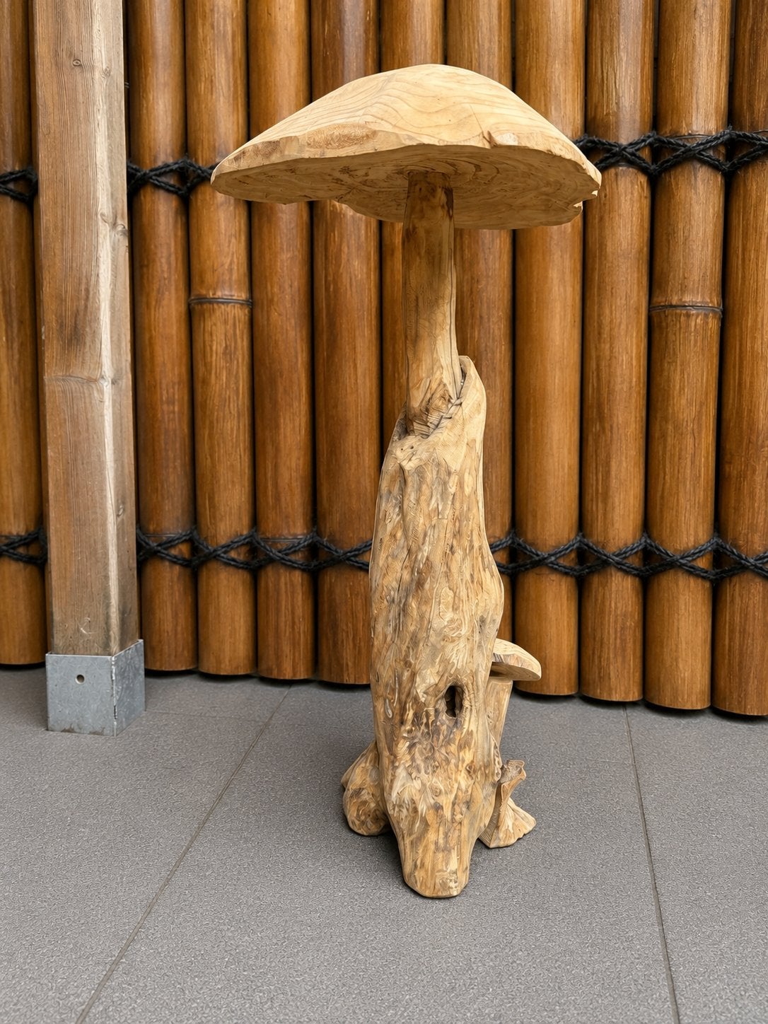 Prachtige houten paddestoel - 72 cm hoog, Verzenden, Nieuw, Bruin, Hout