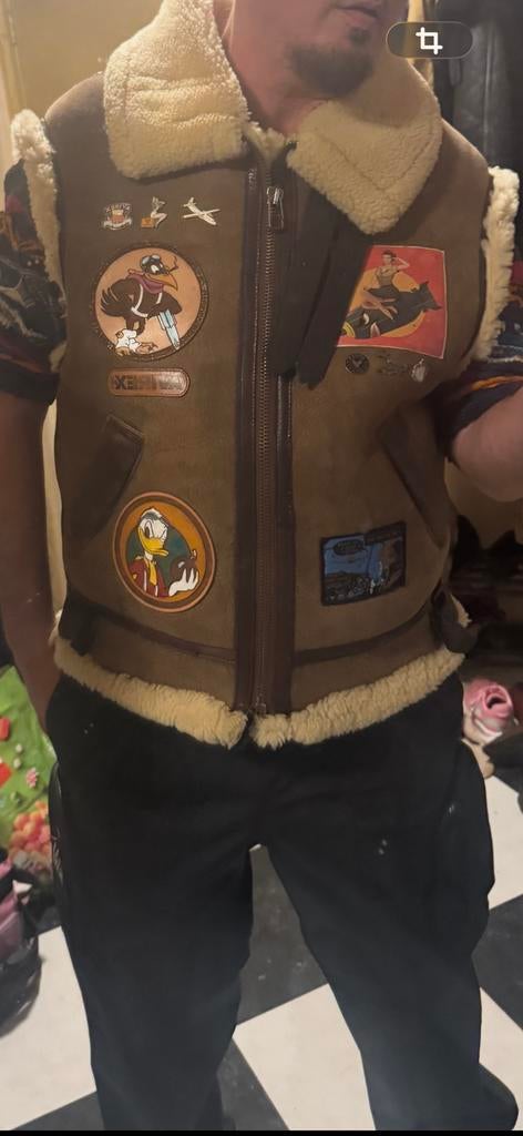 Vintage Avirex B3 Shearling Vest - Maat M, Ophalen of Verzenden, Zo goed als nieuw, Maat 48/50 (M), Bruin