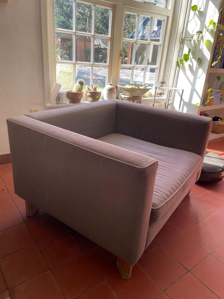 Ruime fauteuil ontwerp Binnenhuis/Faas v Dijk, Ophalen, Gebruikt, 75 tot 100 cm, 100 tot 125 cm