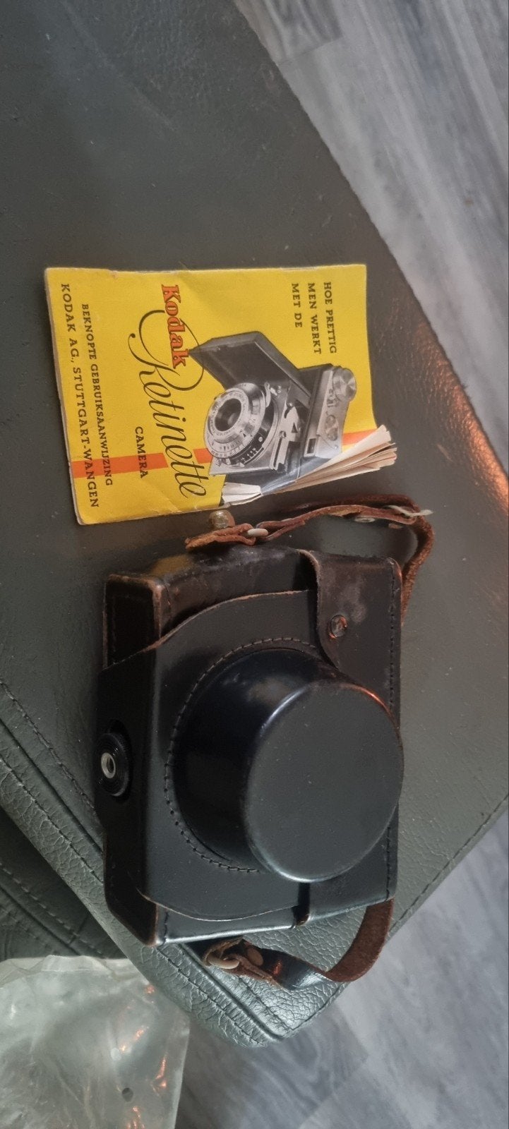 Vintage Kodak Retinette analoge camera (jaren '50) + handlei, Verzamelen, Ophalen of Verzenden, 1940 tot 1960