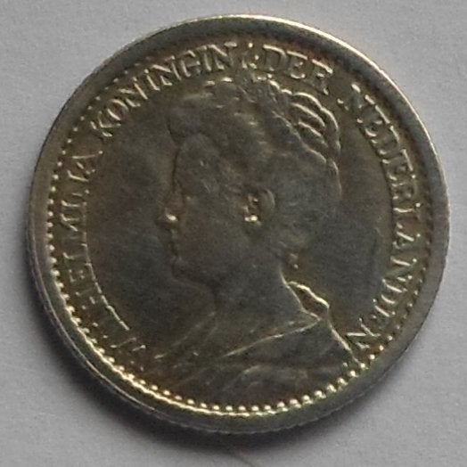 Nederland 25 cent 1914., Verzenden, Zilver, 25 cent, Koningin Wilhelmina