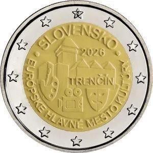 SPECIALE 2 EURO SLOWAKIJE 2026 HOOFDSTAD TRENCIN BIJ JOHN, Verzenden, Slowakije, 2 euro, Losse munt