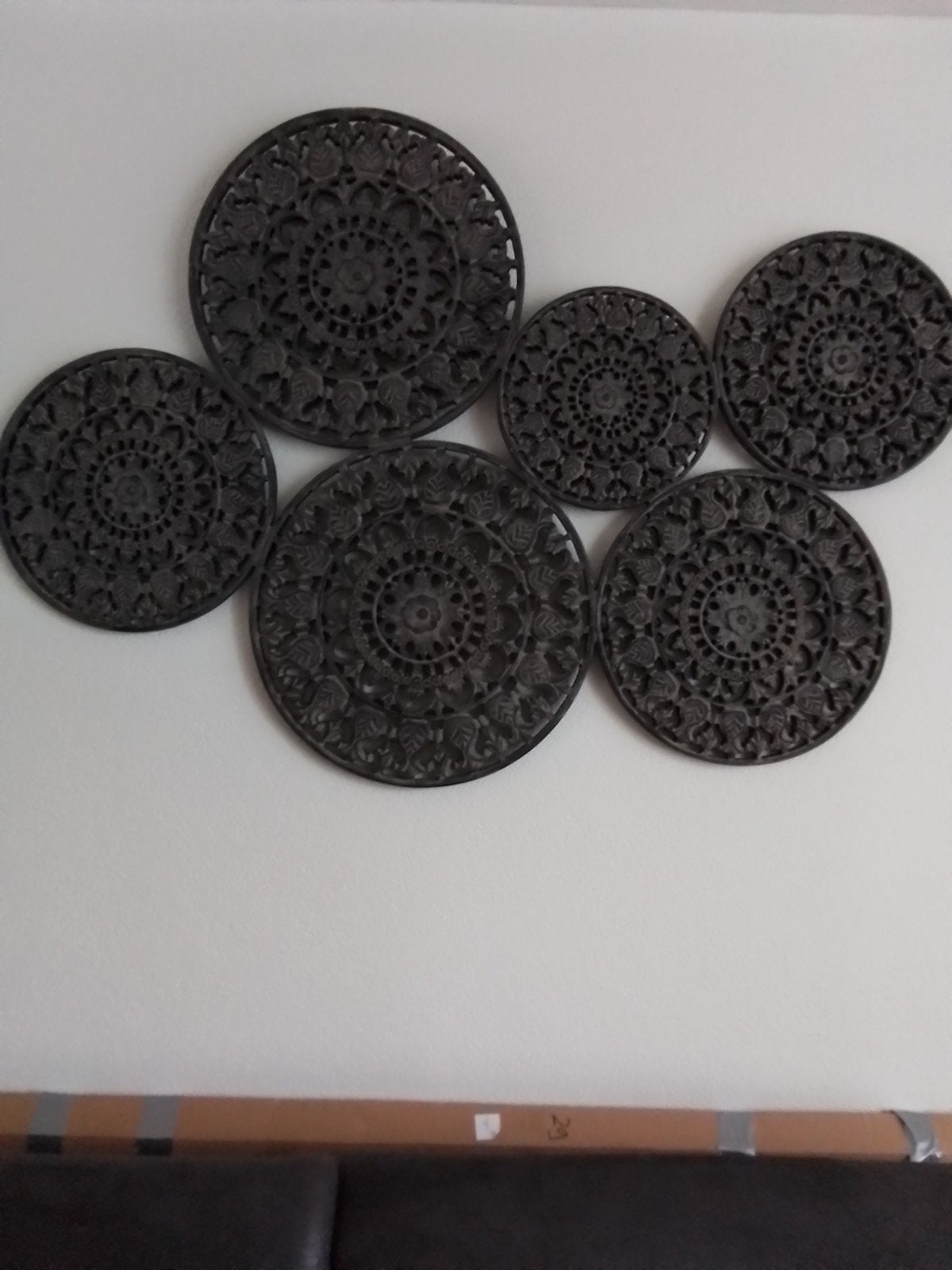 Set van 6 handgesneden houten wanddecoraties is 1 geheel, Huis en Inrichting, Ophalen, 140 cm, Oosters, Hout