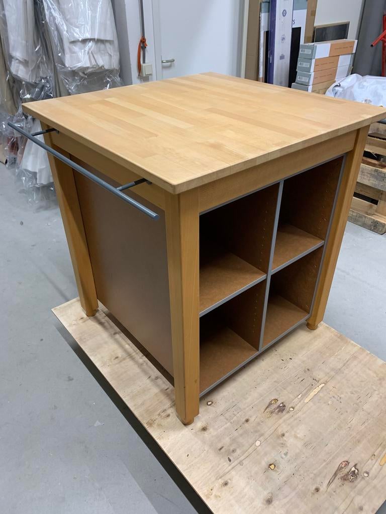 Werktafel Beuken, Ophalen, Gebruikt, 75 cm of meer, 50 tot 100 cm