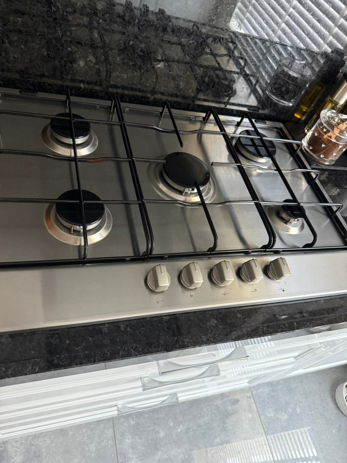 İnbouwgaskookplaat Whirlpool, Gebruikt, 60 cm of meer, Ophalen of Verzenden, Inbouw