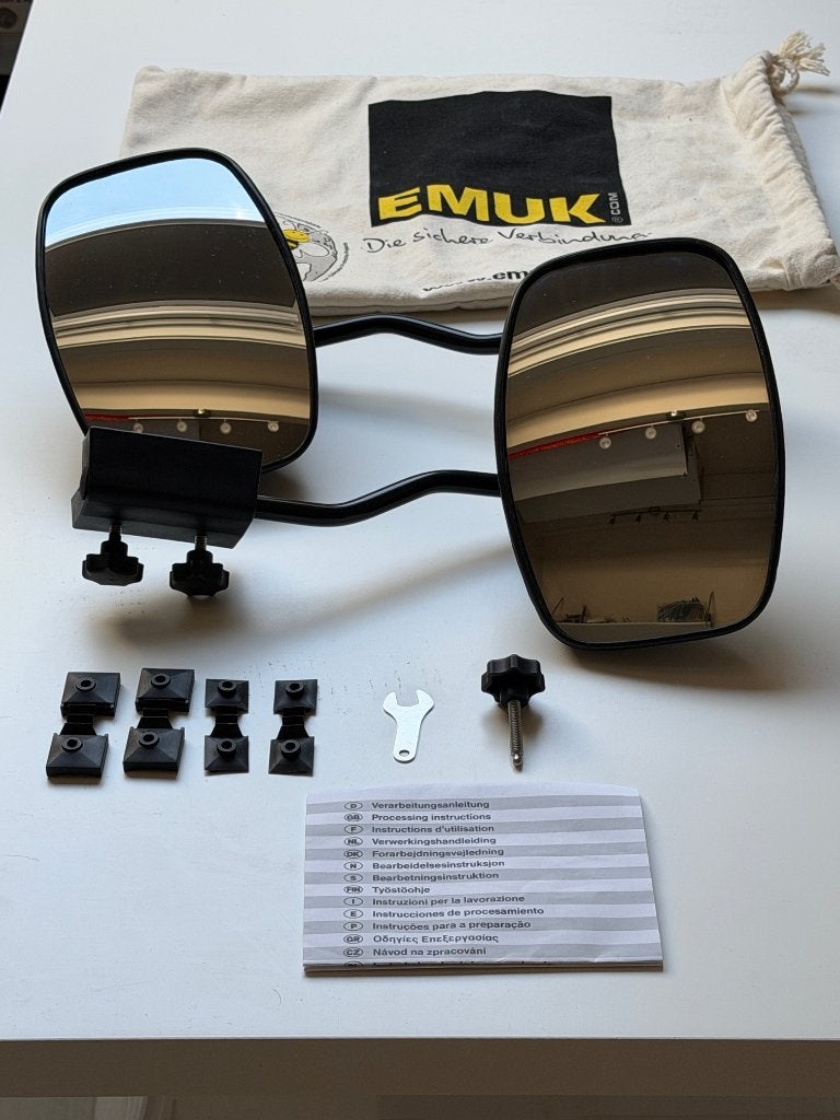 Emuk Universa Pro III caravanspiegel (bol glas), Caravans en Kamperen, Ophalen of Verzenden, Zo goed als nieuw