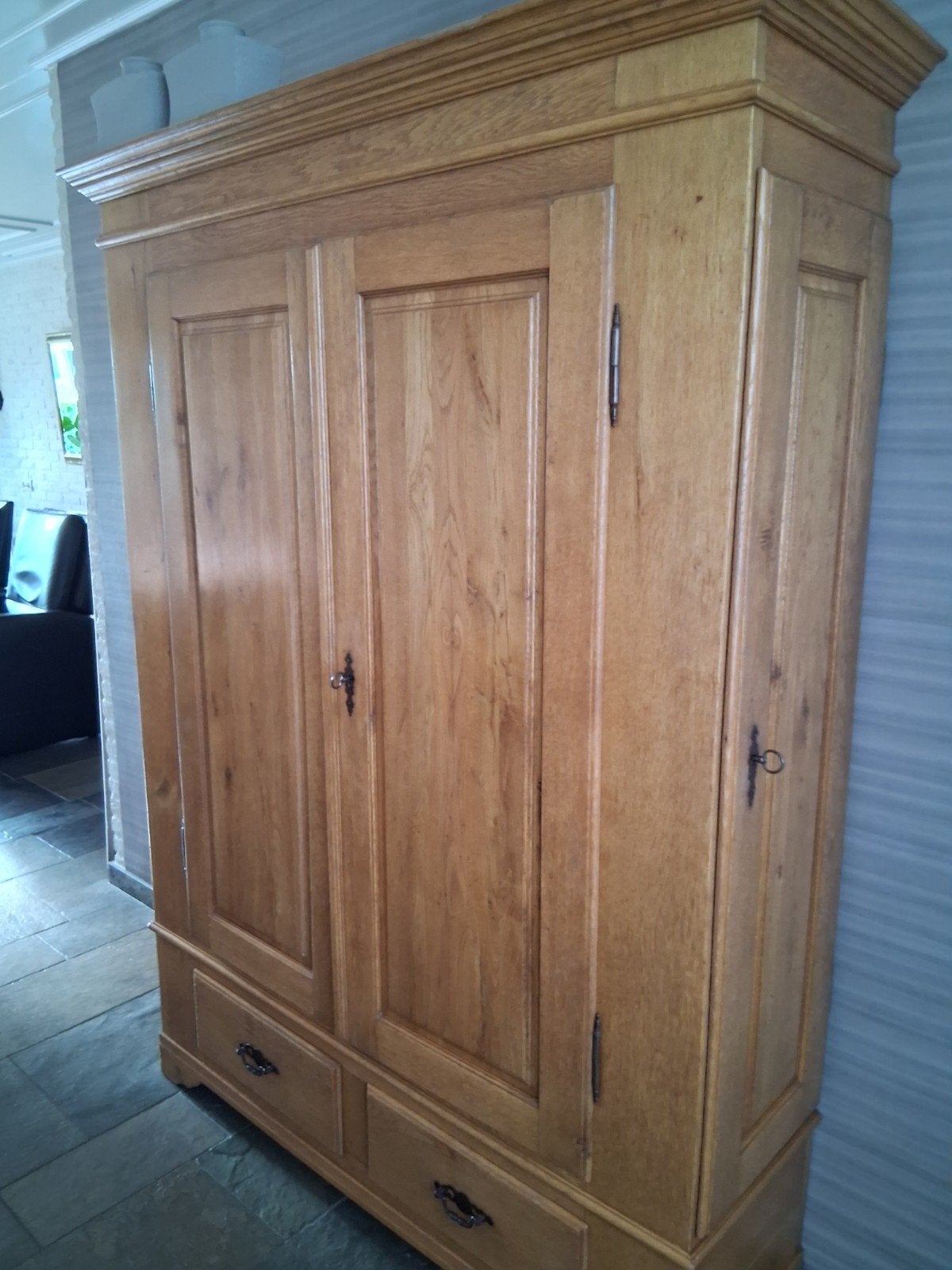 Massief eiken kast boerenkast toogkast, Ophalen, 50 tot 75 cm, 100 tot 150 cm, 150 tot 200 cm