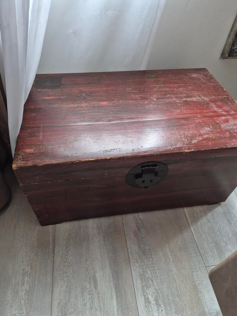 Rivera Maison Houten Kist - Vintage Rood, Ophalen, Gebruikt, 100 tot 150 cm, 75 tot 100 cm