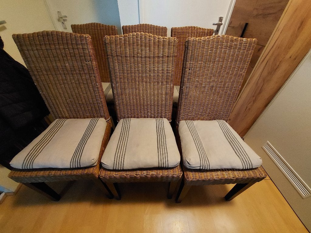 Rotan stoelen, Ophalen, Gebruikt, Bruin, Riet of Rotan