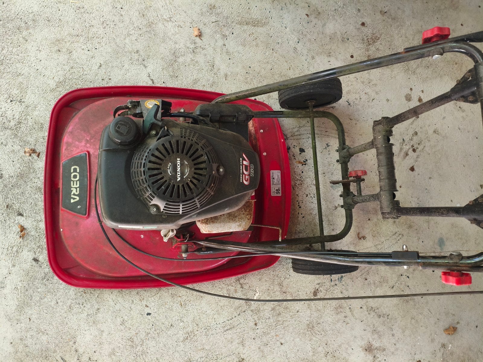 Cobra Hover Grasmaaier met Honda motor (gashendel defect), Ophalen, Cirkelmaaier, Gebruikt, Cobra