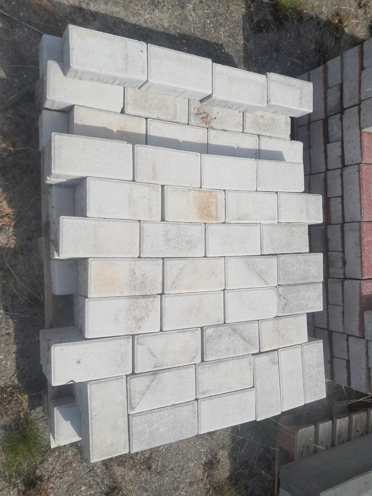 Betonklinkers bkk 8cm wit parelmoer., Tuin en Terras, Ophalen, Nieuw, Beton, Klinkers