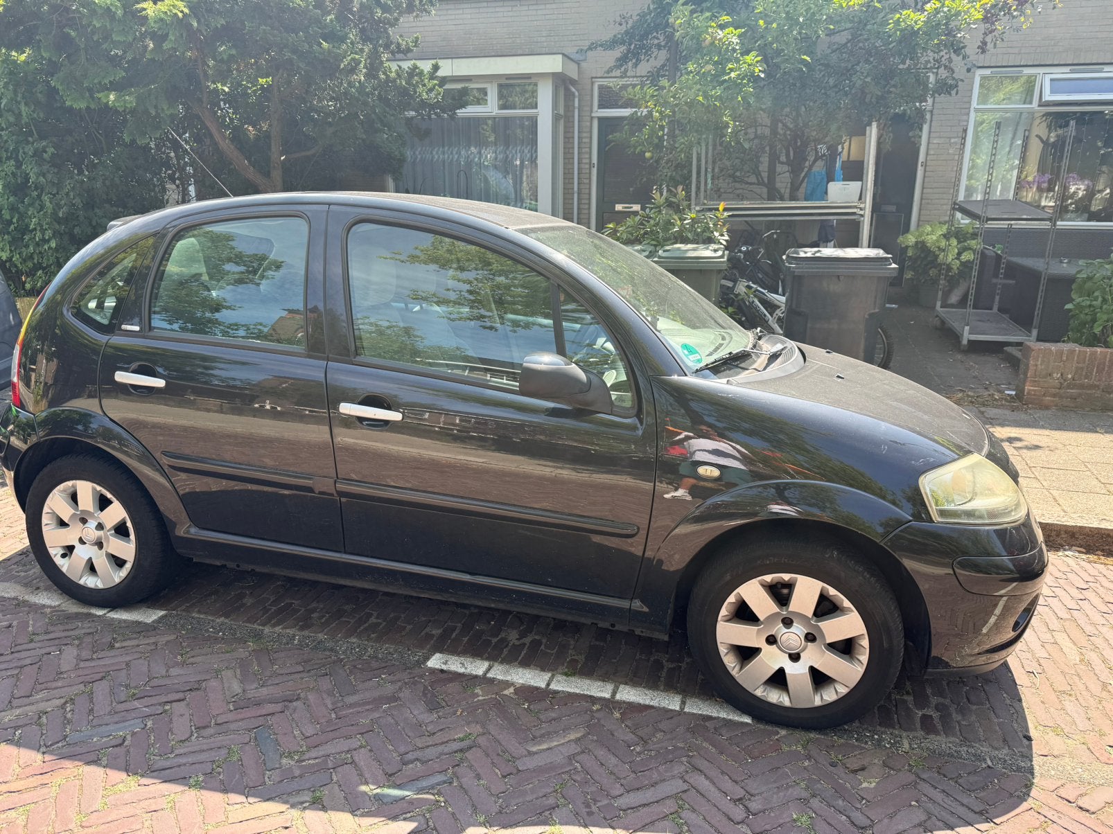 Citroën C3 1.4 I 16V 2009 Zwart, Auto's, Parkeersensor, 4 cilinders, Zwart, Origineel Nederlands