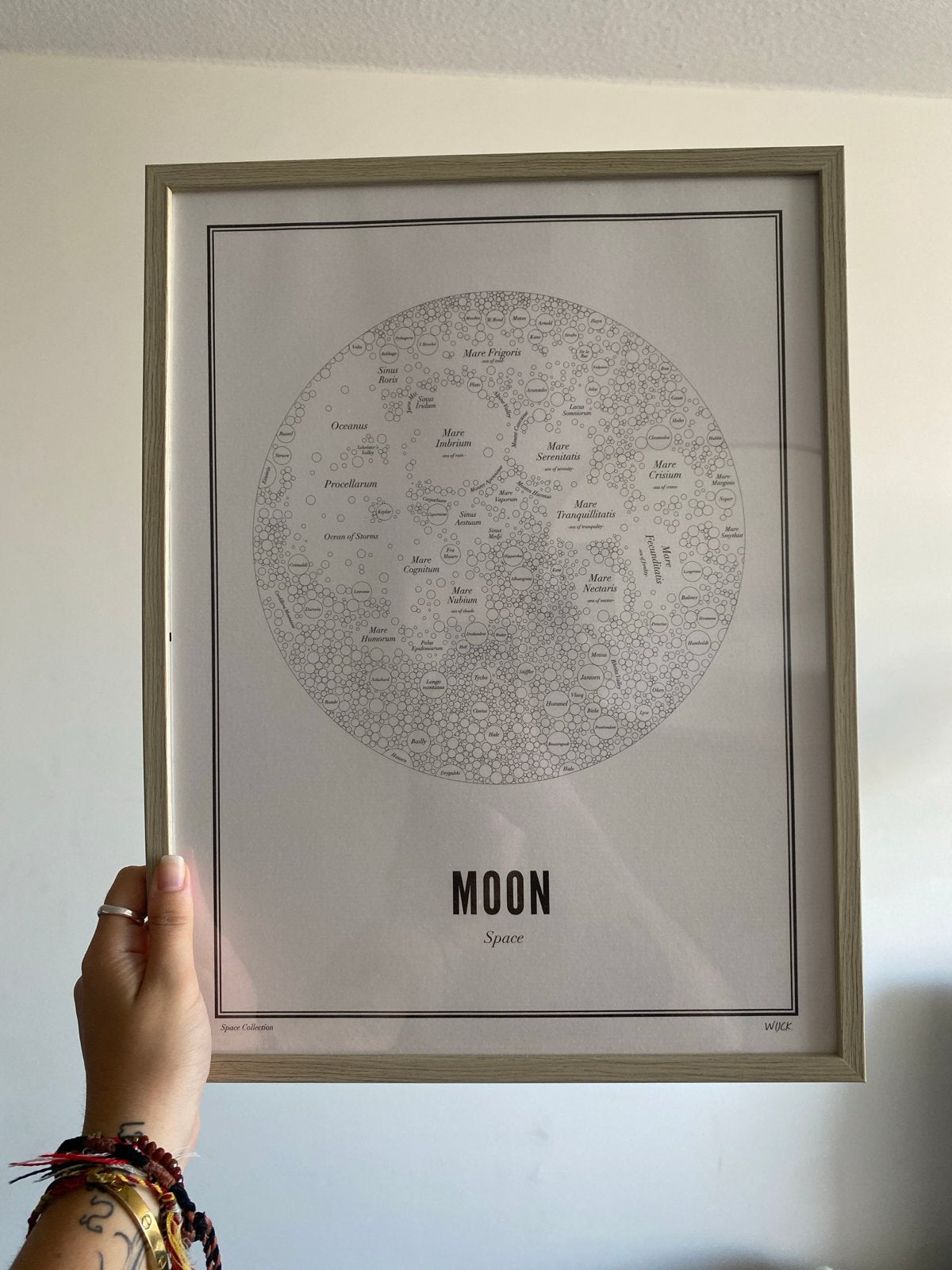 Moon Poster Wijck Space Collectie, Ophalen, Ingelijst werk, Zo goed als nieuw, Grijs