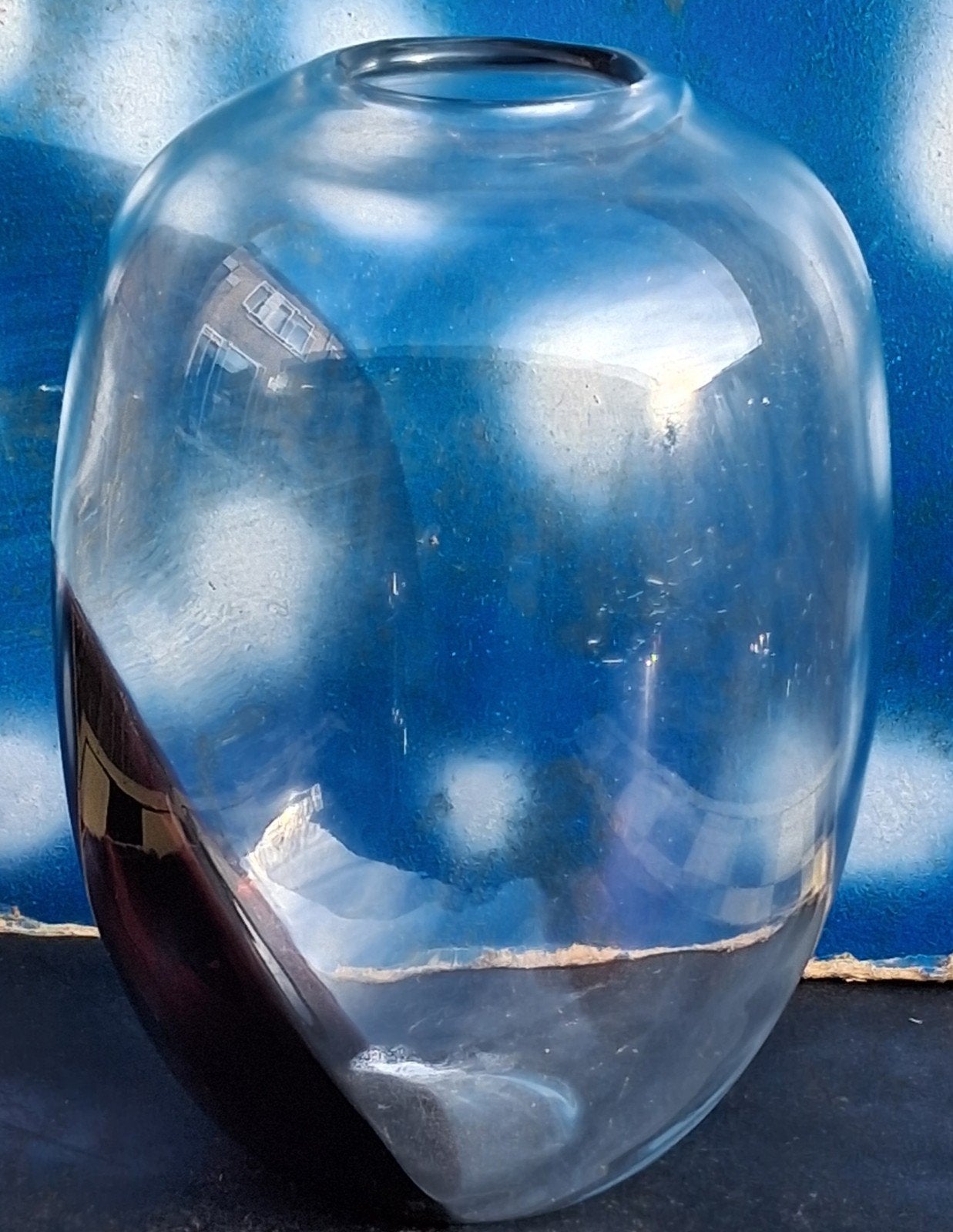 Vaas. IKEA. CA '80. Dik glas. 19/36 cm., Huis en Inrichting, Woonaccessoires | Vazen, Ophalen, Overige kleuren, 36 cm, Glas