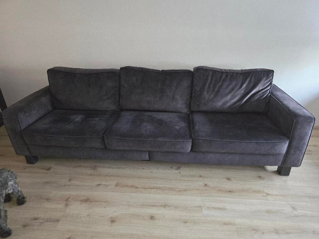 Comfortabele 3-zitsbank in donkergrijs, Huis en Inrichting, Gebruikt, Driepersoons, 75 tot 100 cm, Ophalen of Verzenden