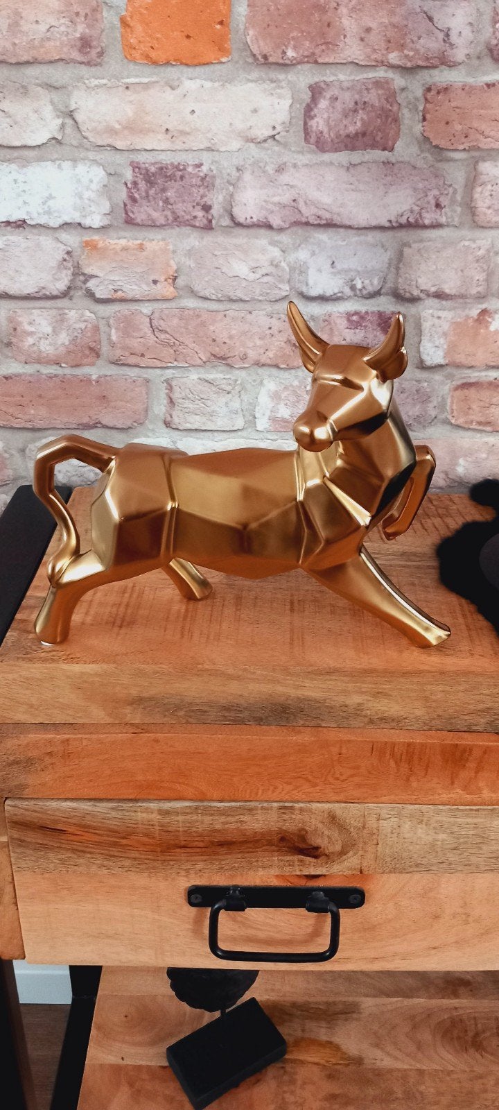 Grote 28cm Goudkleurig Stier Beeld♥️SALE VERKOOP♥️, Ophalen of Verzenden, Nieuw, Dier