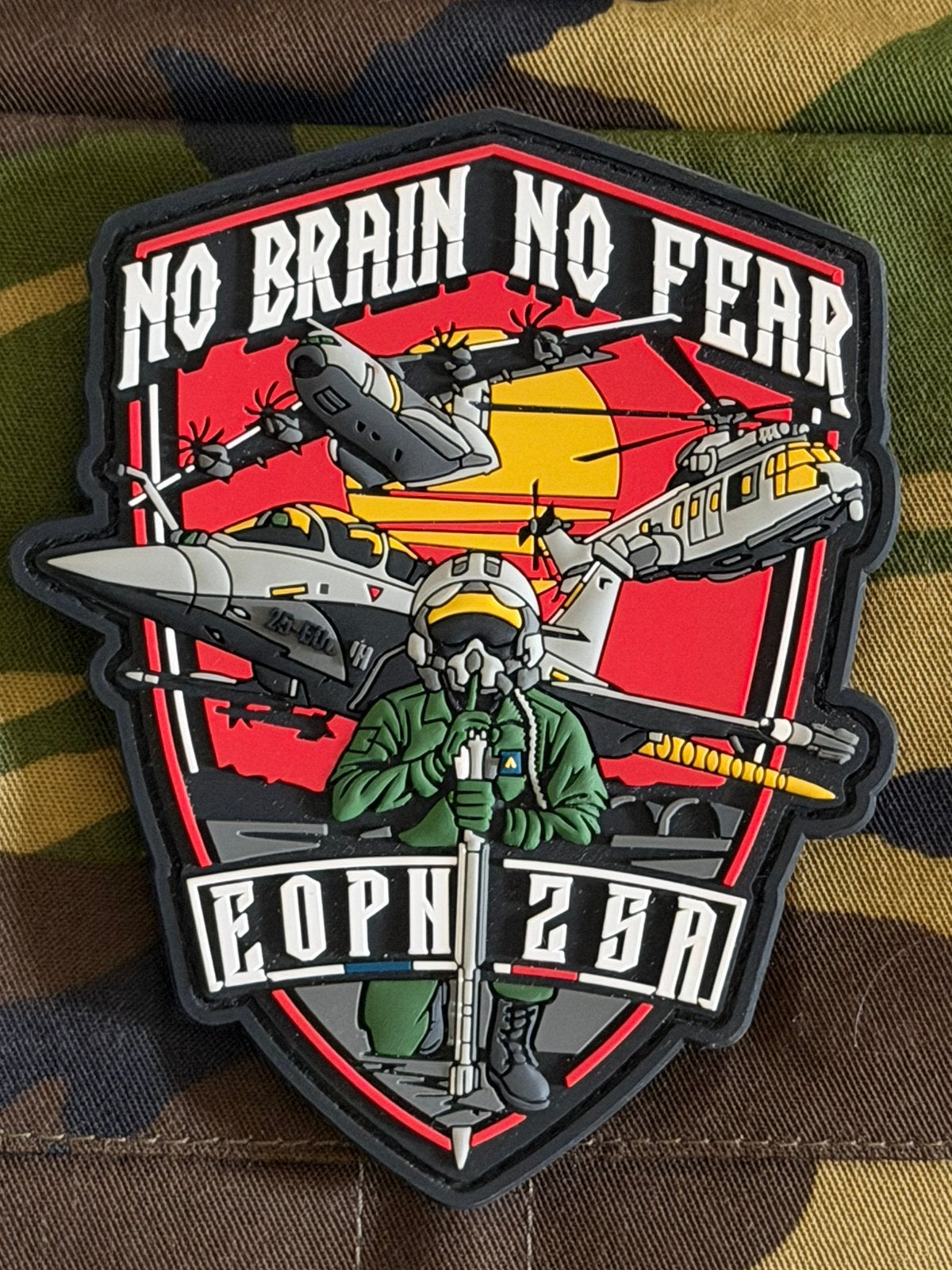 No Brain no Fear patch pvc, Verzenden, Nieuw, Patch, Badge of Embleem