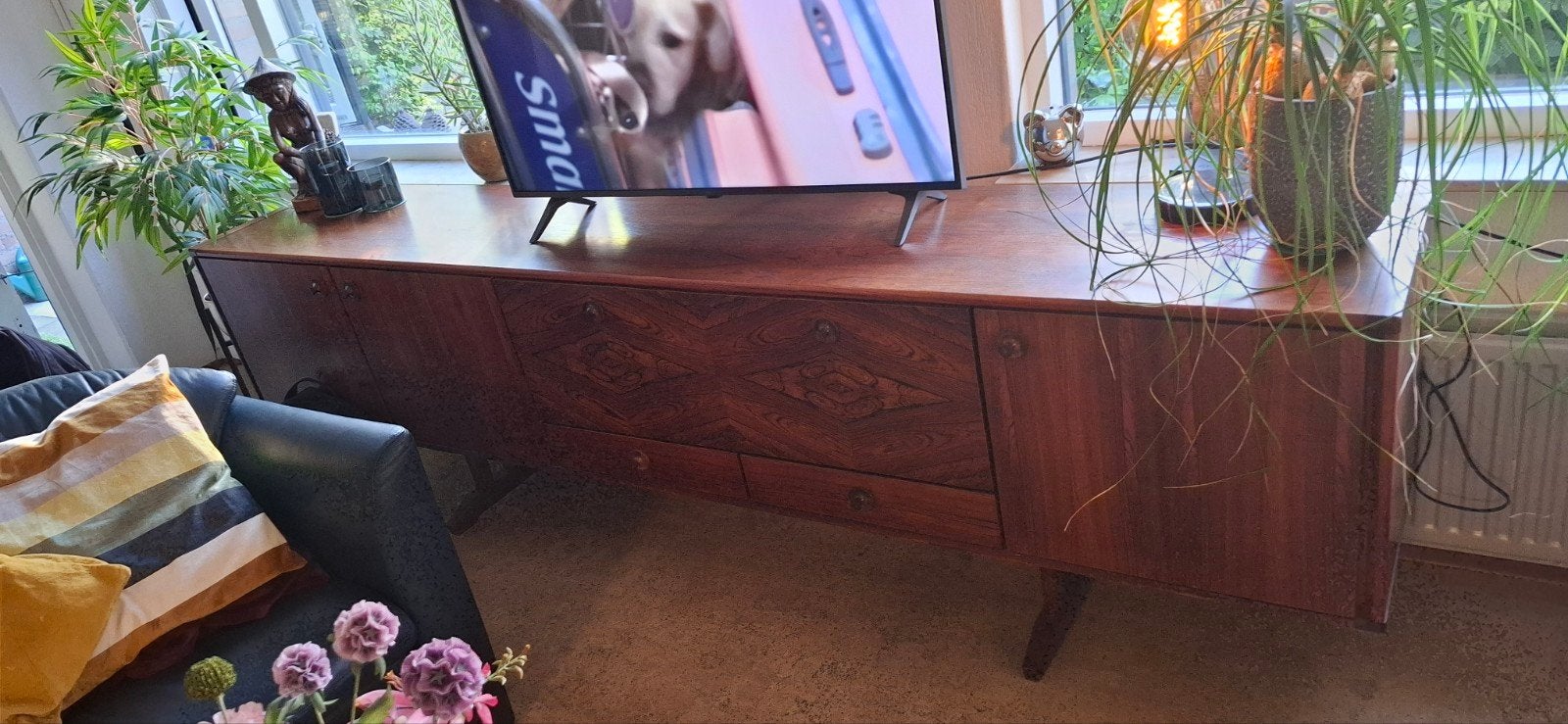 Vintage Dressoir / Sideboard - Jaren '60 Hout, Gebruikt, Ophalen of Verzenden, 200 cm of meer, Vintage, Jaren '60, Mid-century modern