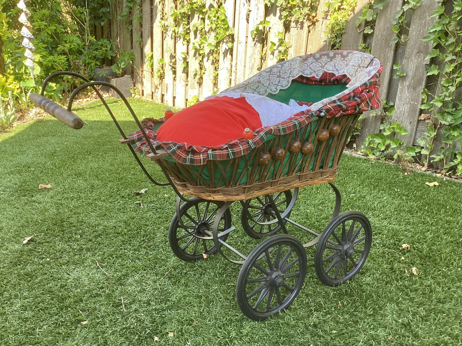 Vintage poppenwagen met Geruite Bekleding, Ophalen, Gebruikt, Overige typen