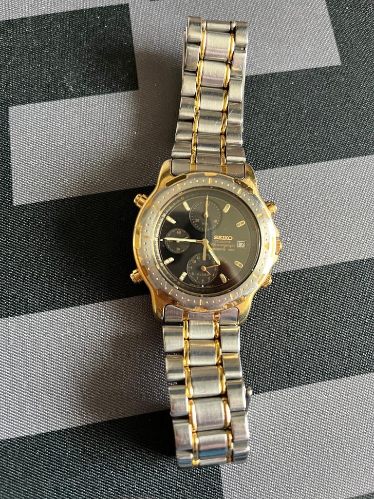 Seiko Sports Chronograph 150, Ophalen, Staal, Polshorloge, Zo goed als nieuw